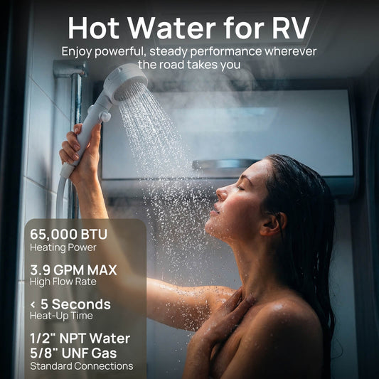 Rotorua Chauffe-eau au propane sans réservoir pour camping-car de 65 000 BTU, unité seule