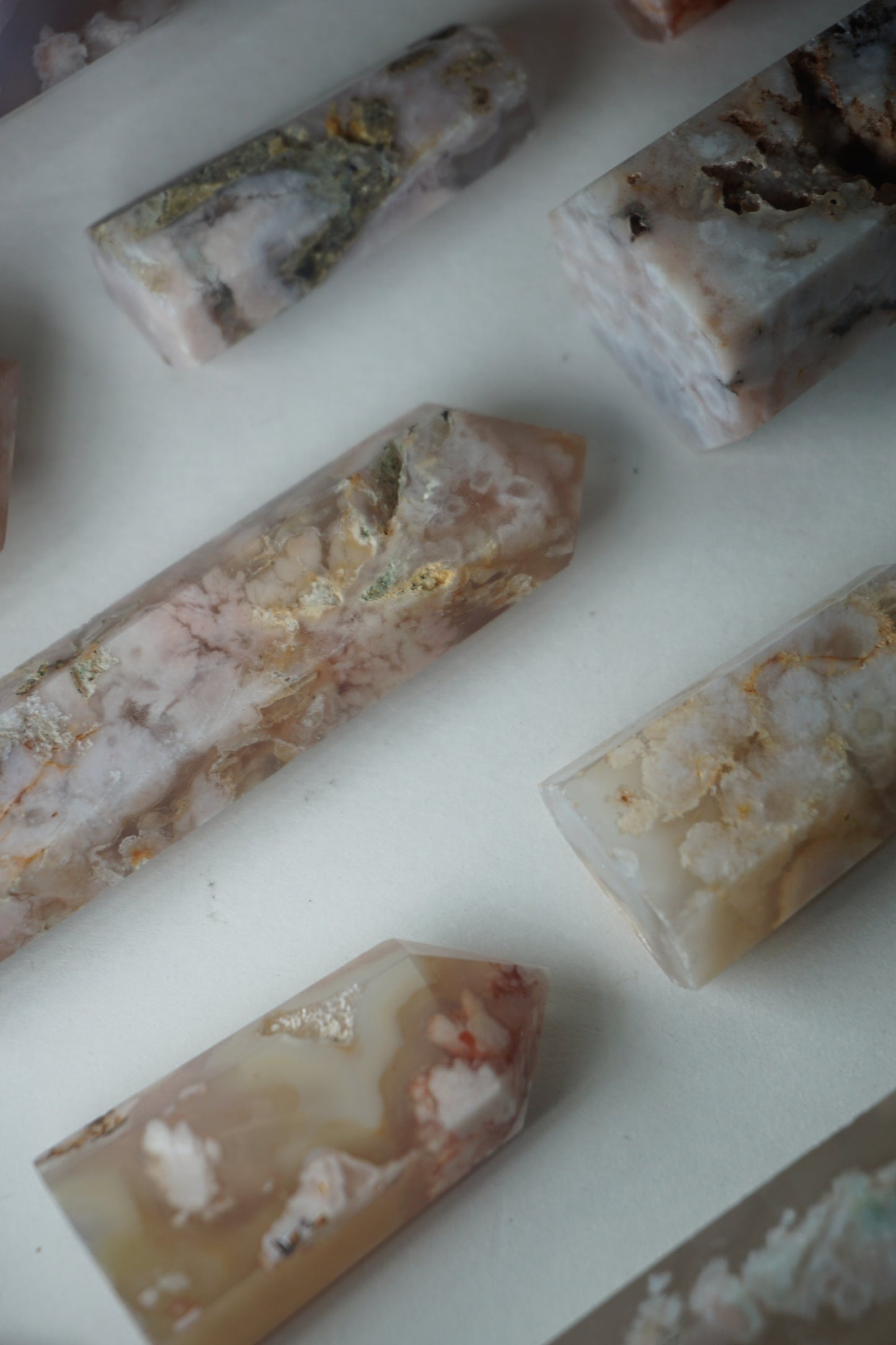 flower agate crystal tower