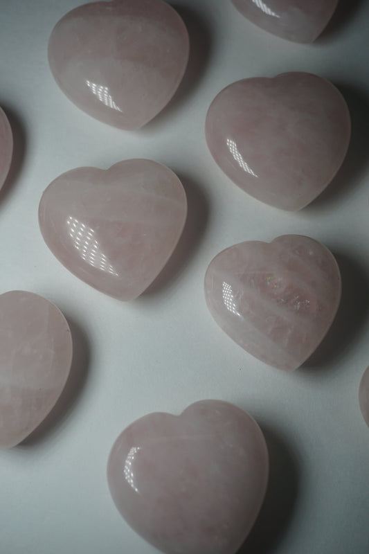 rose quartz crystal heart