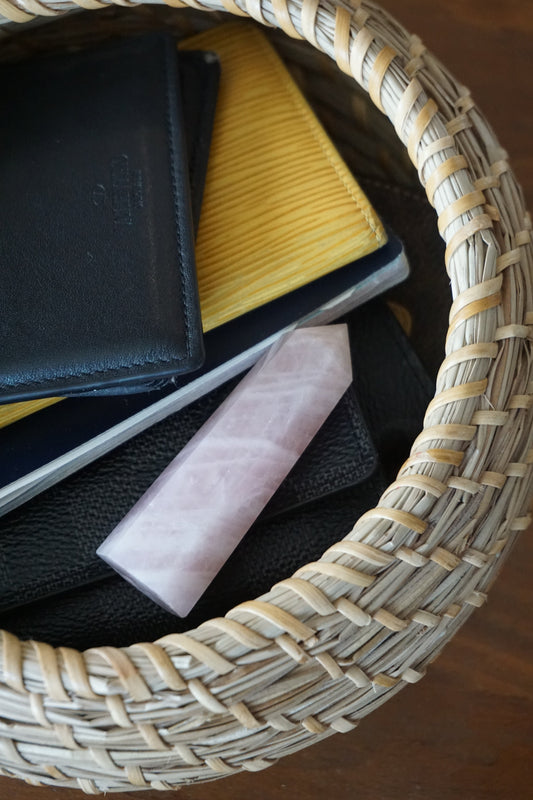 rose quartz crystal tower