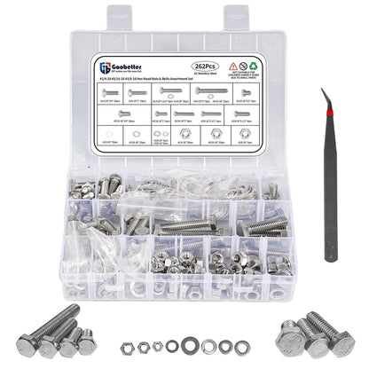 M6/M8/M10 Flange Bolt Kit (549PCS) | 8.8 Alloy Steel | Hex Bolts, Nuts & Washers