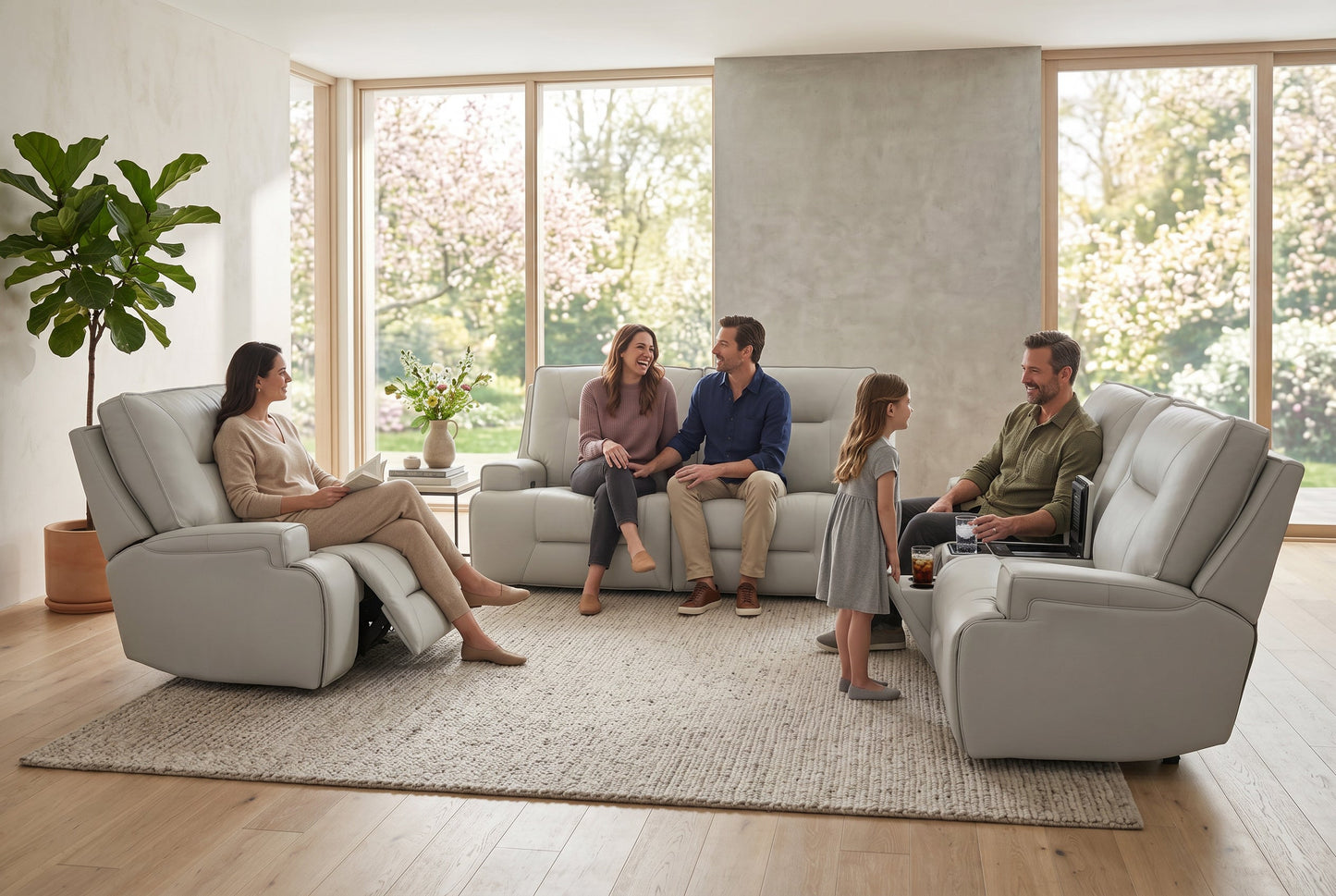 Atlas Fog Zero Gravity Power Reclining Sofa w/ Fridge