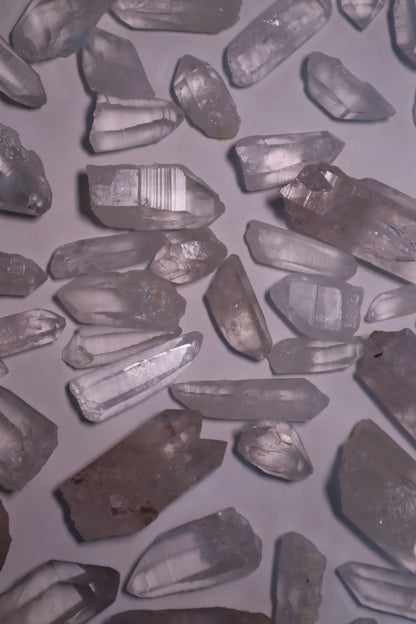 clear lemurian quartz crystal seed raw point
