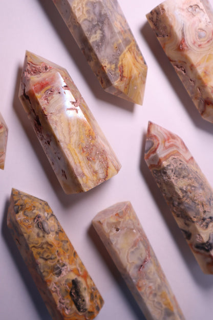 crazy lace agate crystal tower
