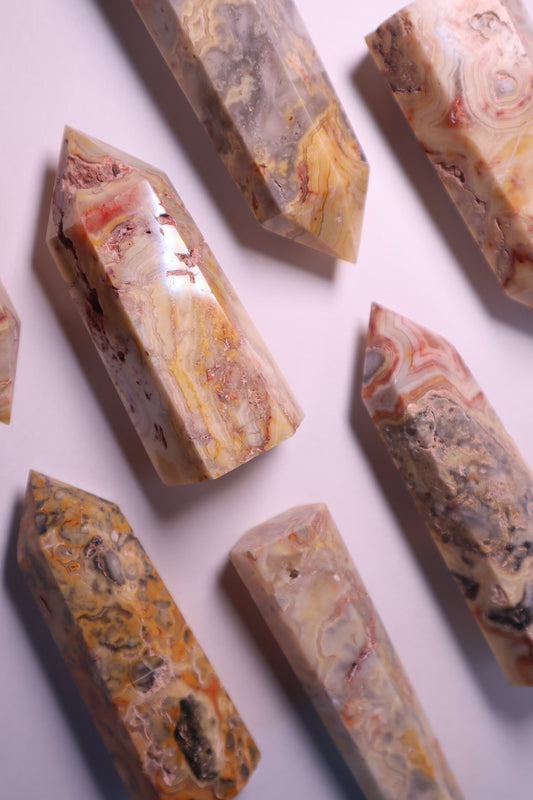 crazy lace agate crystal tower