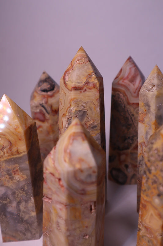 crazy lace agate crystal tower