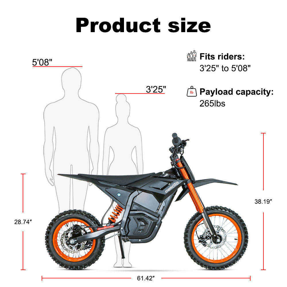 CEMOTO D-Series | Moto cross électrique tout-terrain 3000W-6000W pour adolescents et adultes