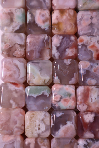 flower agate crystal cube