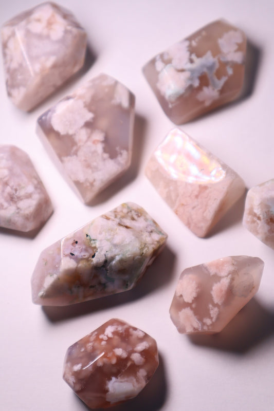 flower agate crystal free form