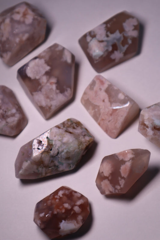 flower agate crystal free form