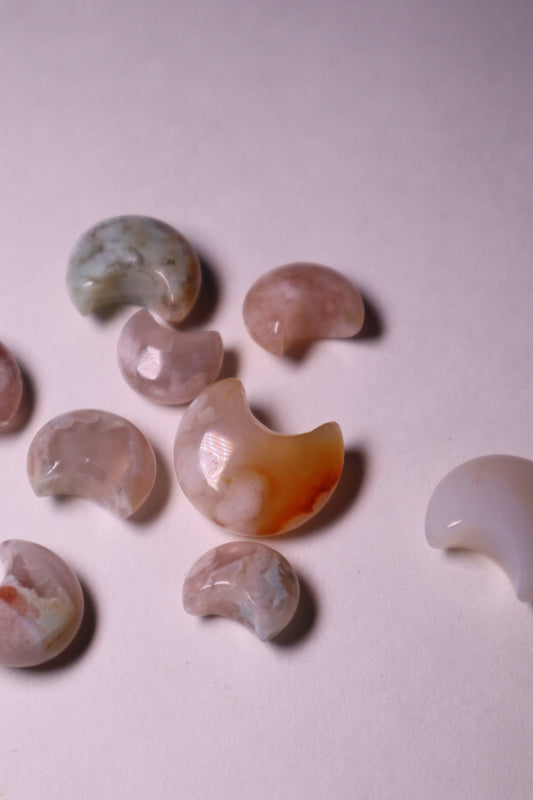 flower agate crystal moon