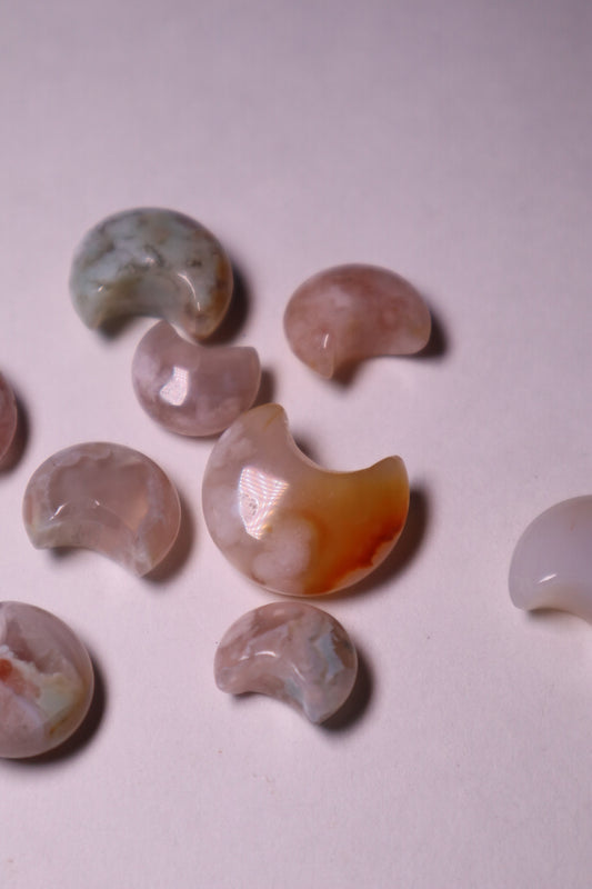 flower agate crystal moon