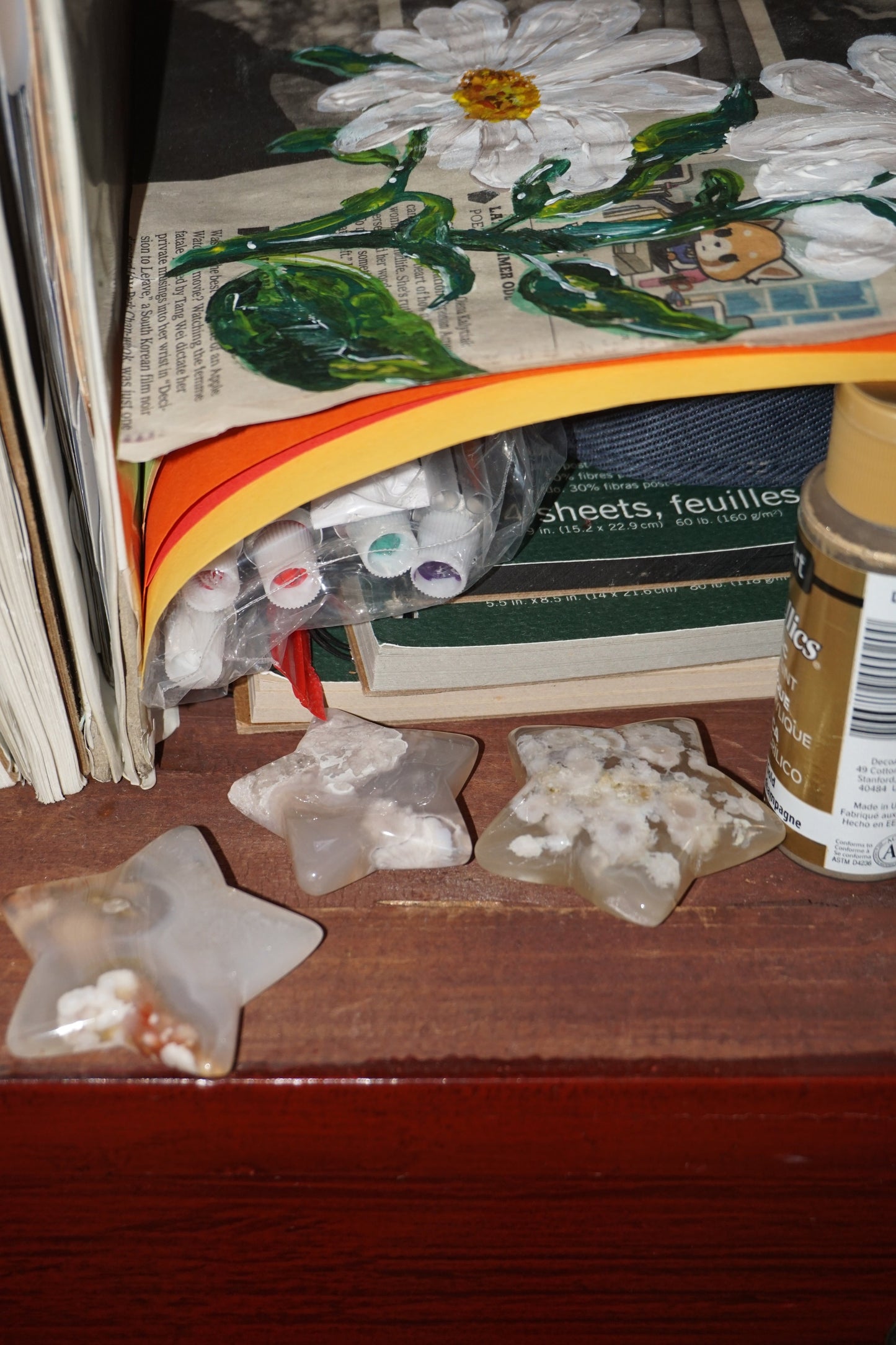 flower agate crystal star