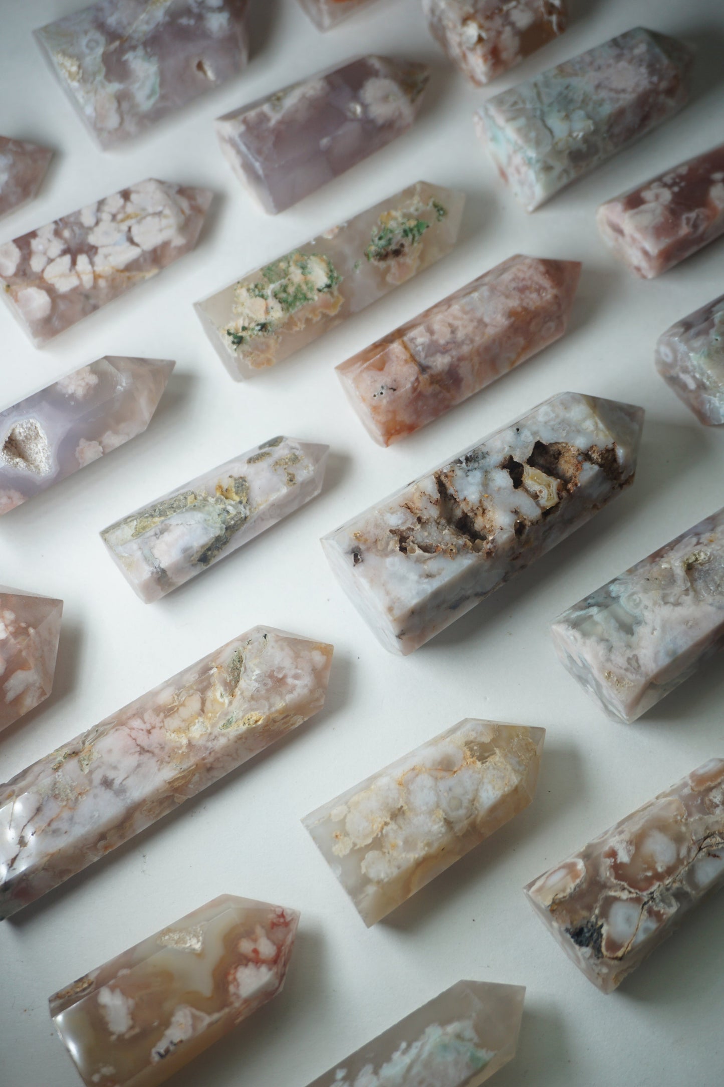 flower agate crystal tower