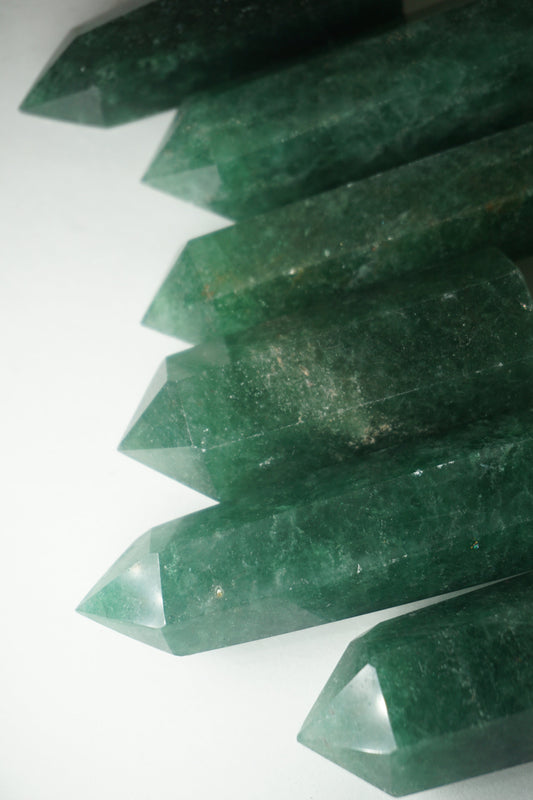 green strawberry quartz crystal tower