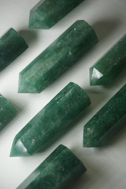green strawberry quartz crystal tower