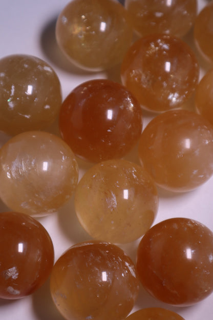 honey calcite crystal sphere