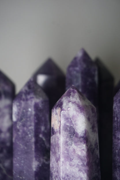 lepidolite crystal tower