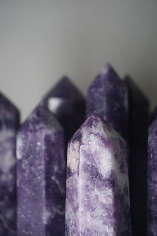 lepidolite crystal tower