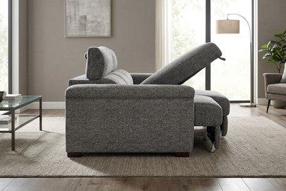 Lucious Gray Double Slider Power Sectional Sofa w/ Storage LAF Chaise