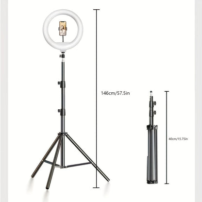 LED Ring Light with Tripod and Phone Holder USB Selfie Video Light 26cm