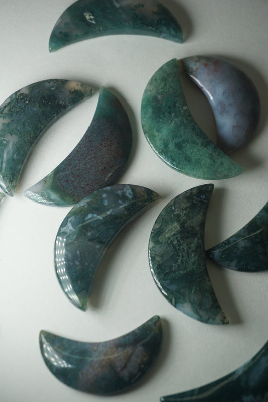 moss agate crystal moon