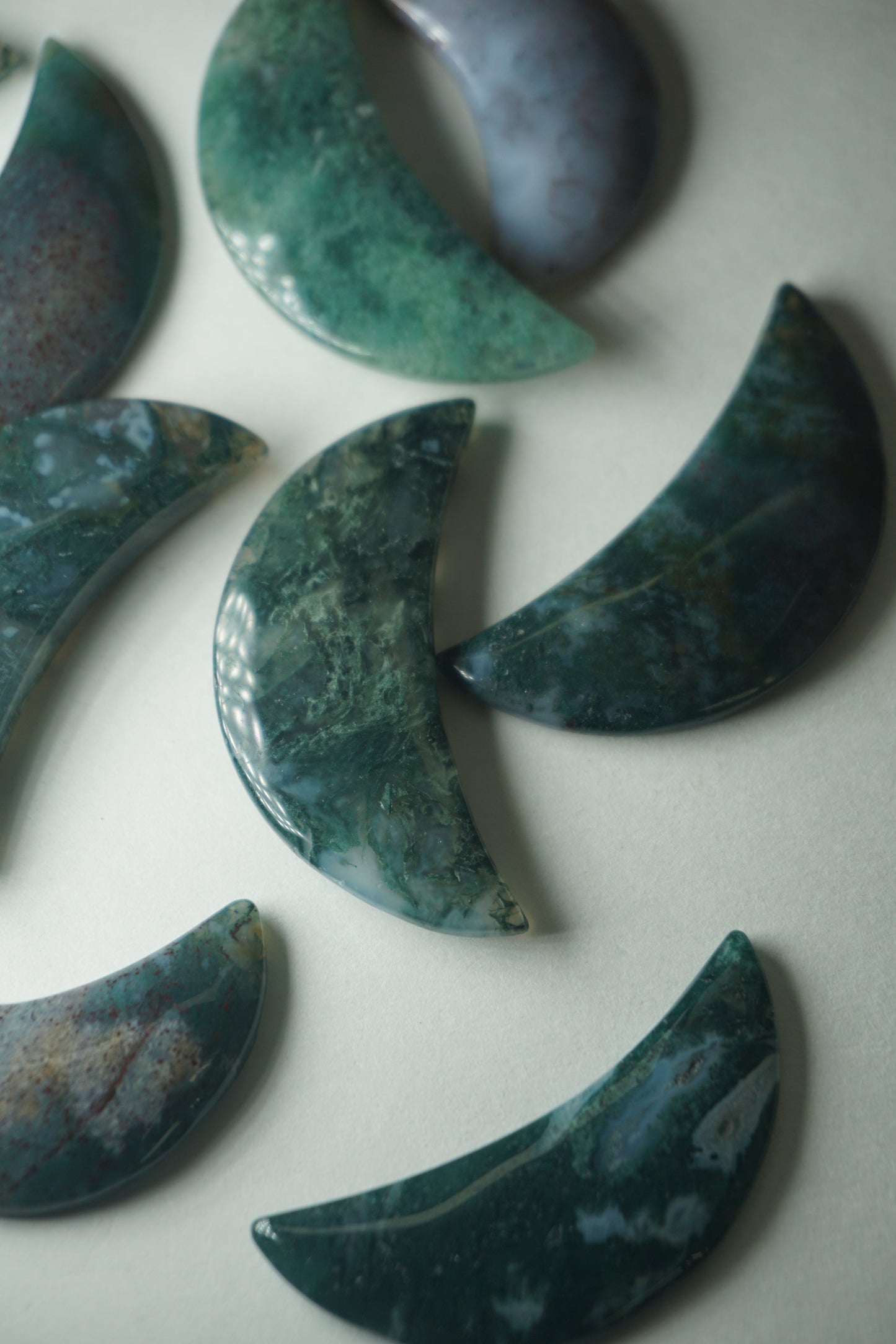moss agate crystal moon