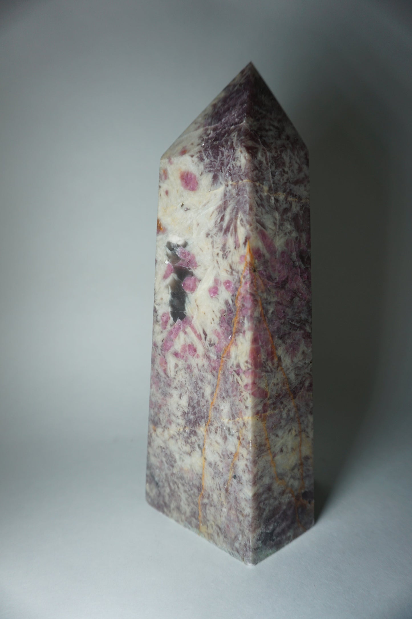 pink tourmaline crystal tower - a