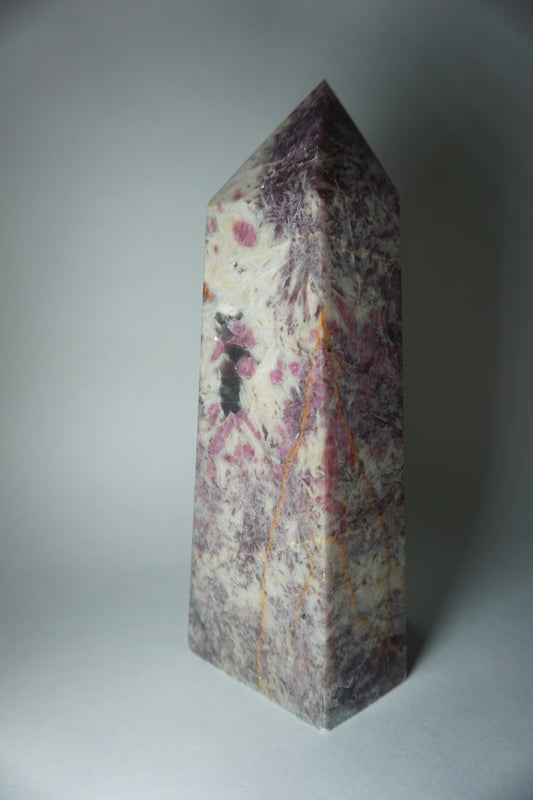 pink tourmaline crystal tower - a