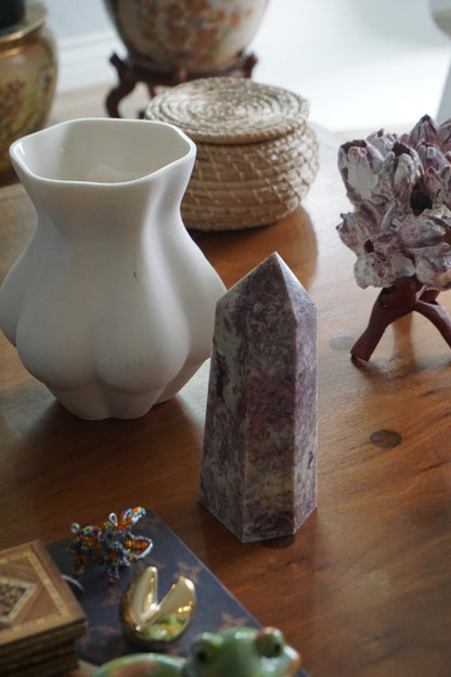 pink tourmaline crystal tower - a