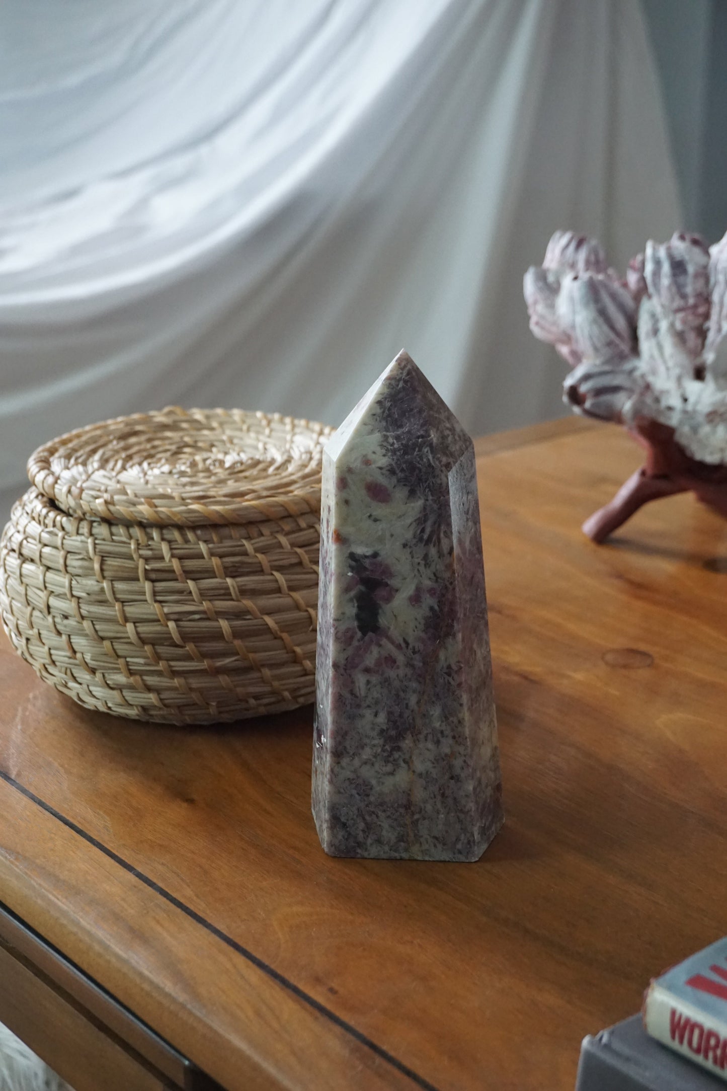 pink tourmaline crystal tower - a
