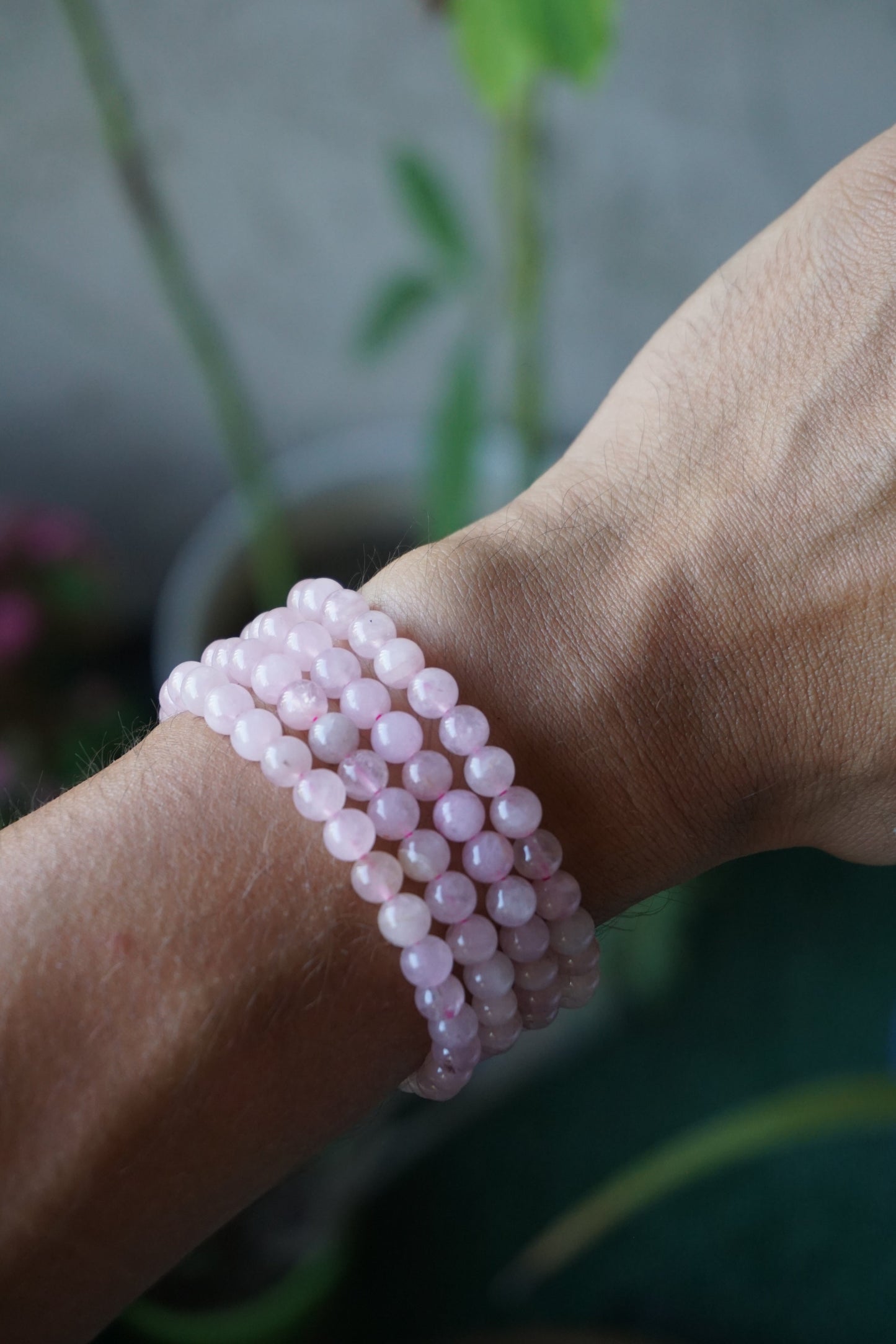 rose quartz crystal bracelet