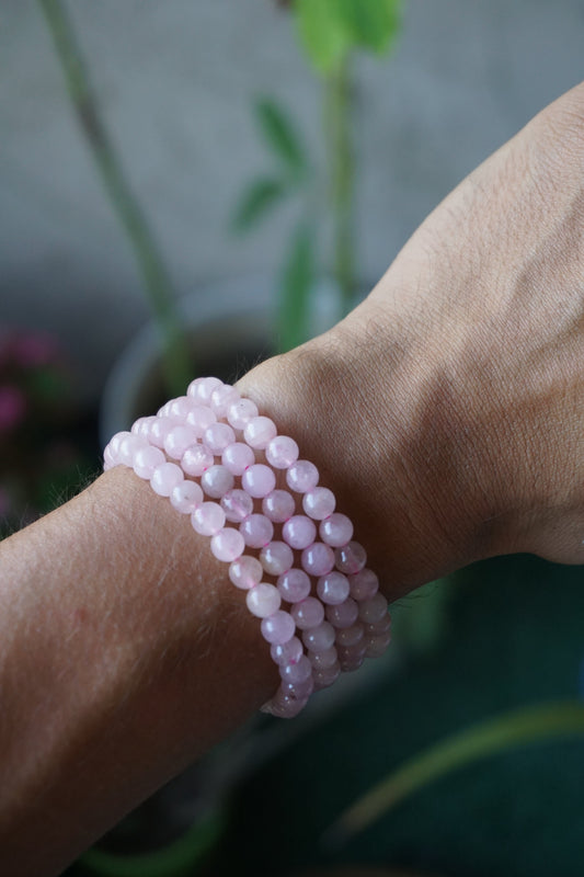 rose quartz crystal bracelet