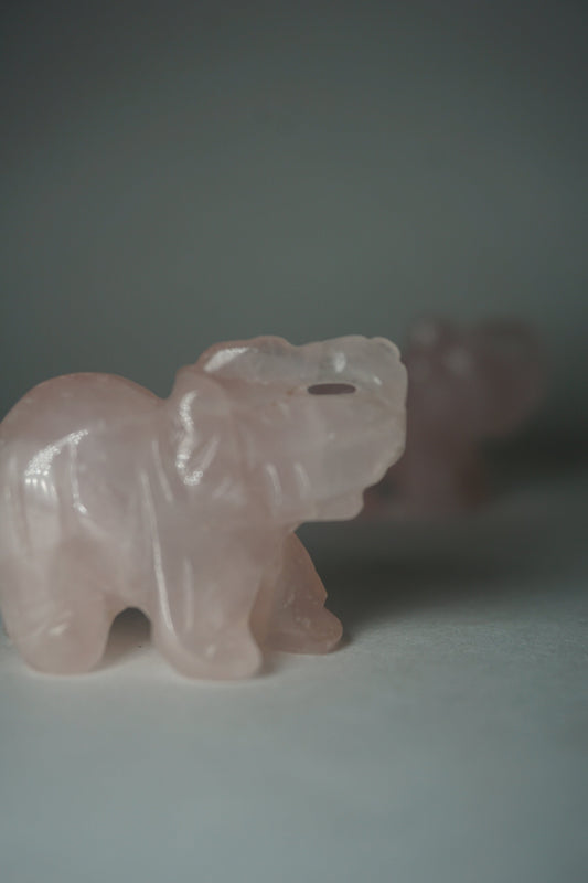 rose quartz crystal elephant