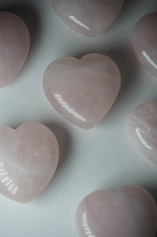 rose quartz crystal heart