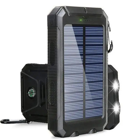 Solar Power Bank 20000mAh Portable Charger External Battery LED Light for Phones