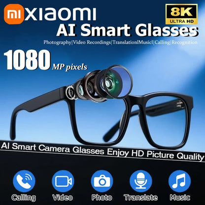 AI Smart Glasses Photochromic Camera Bluetooth Call Music Voice Assistant