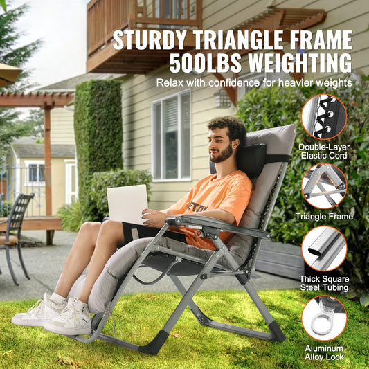 Zero Gravity Recliner Chair Adjustable Anti Gravity Lounge Chair with Cup Holder