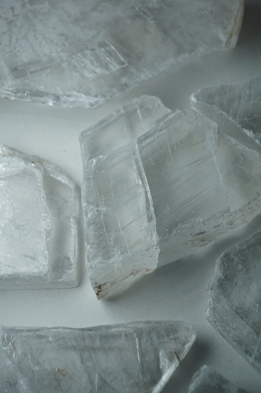 selenite | satin spar crystal slab | charging plate
