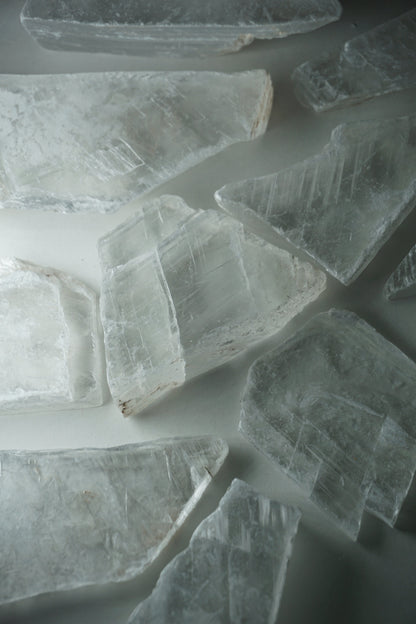 selenite | satin spar crystal slab | charging plate