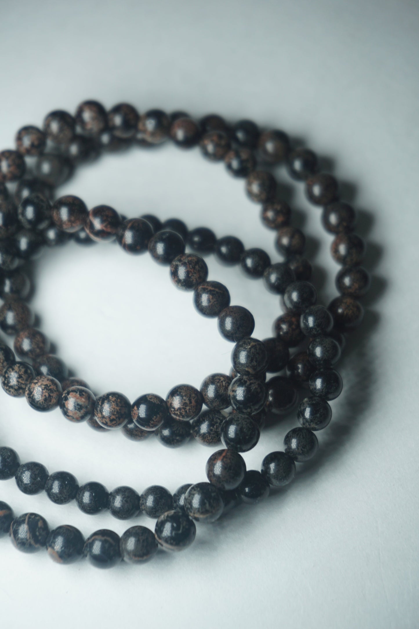 snowflake obsidian crystal bracelet