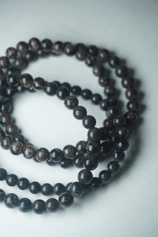 snowflake obsidian crystal bracelet