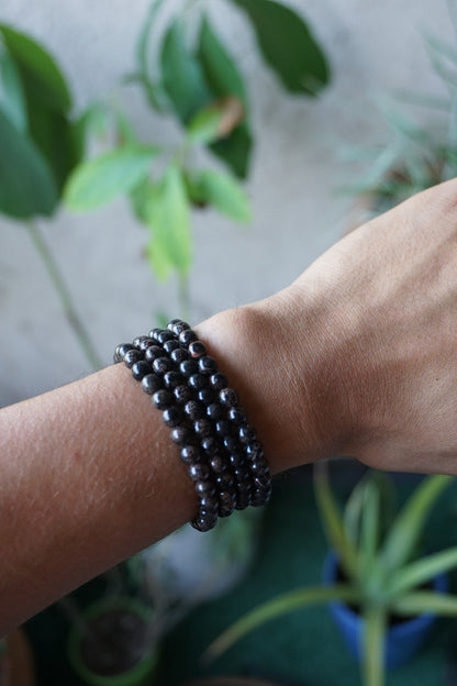 snowflake obsidian crystal bracelet