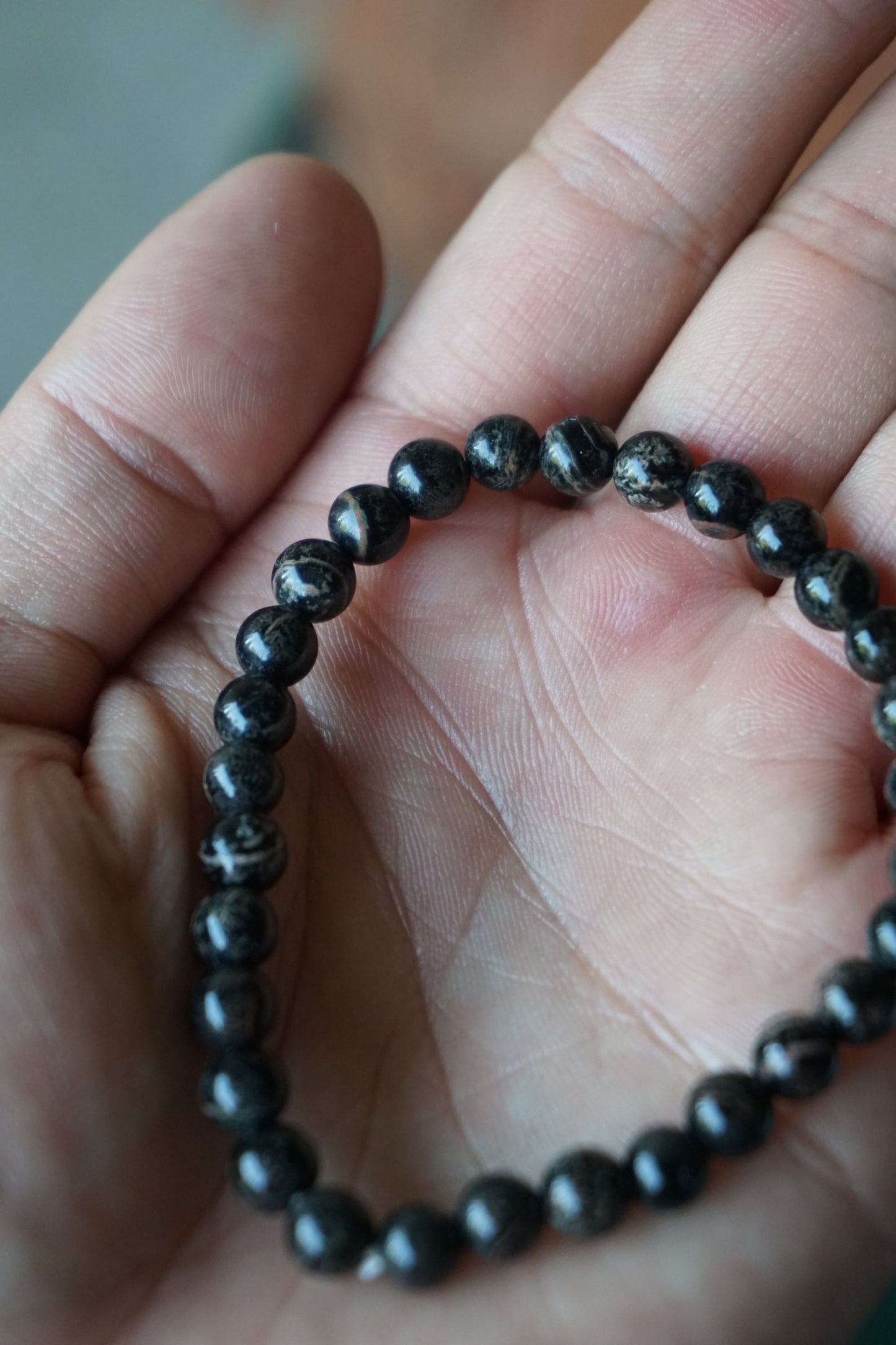 snowflake obsidian crystal bracelet