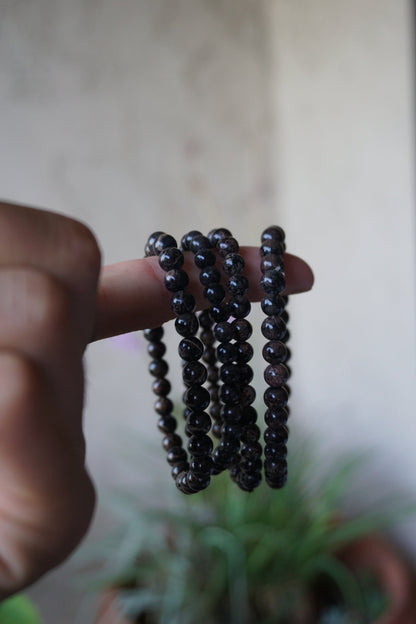 snowflake obsidian crystal bracelet