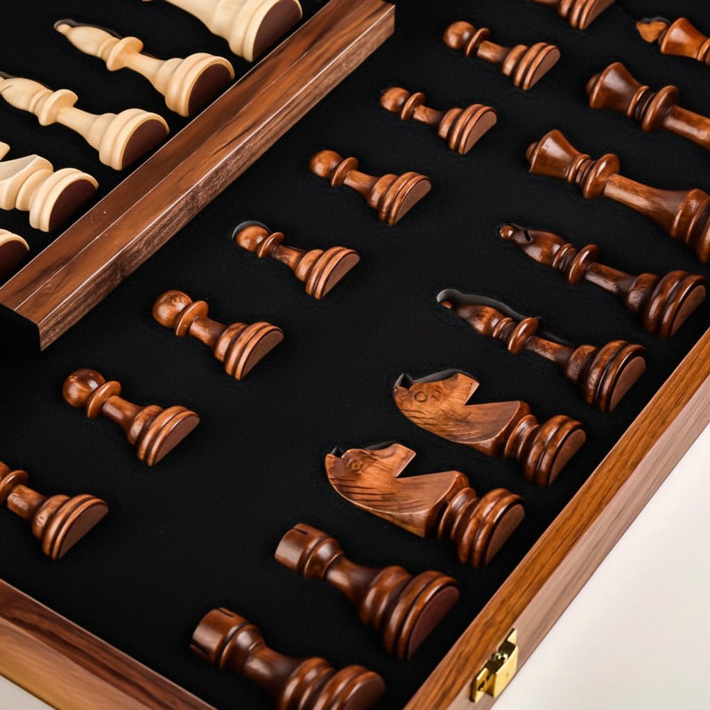 Wooden Chess Set 40cm Tournament Board Strategy Game with Extra Queens
